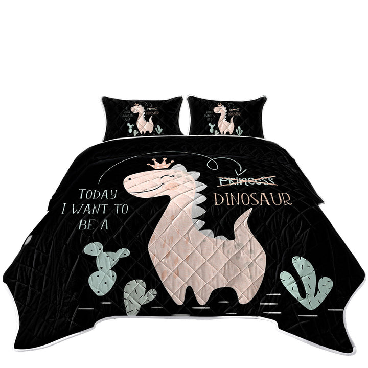 Quilts with Cute Princess Dinosaur