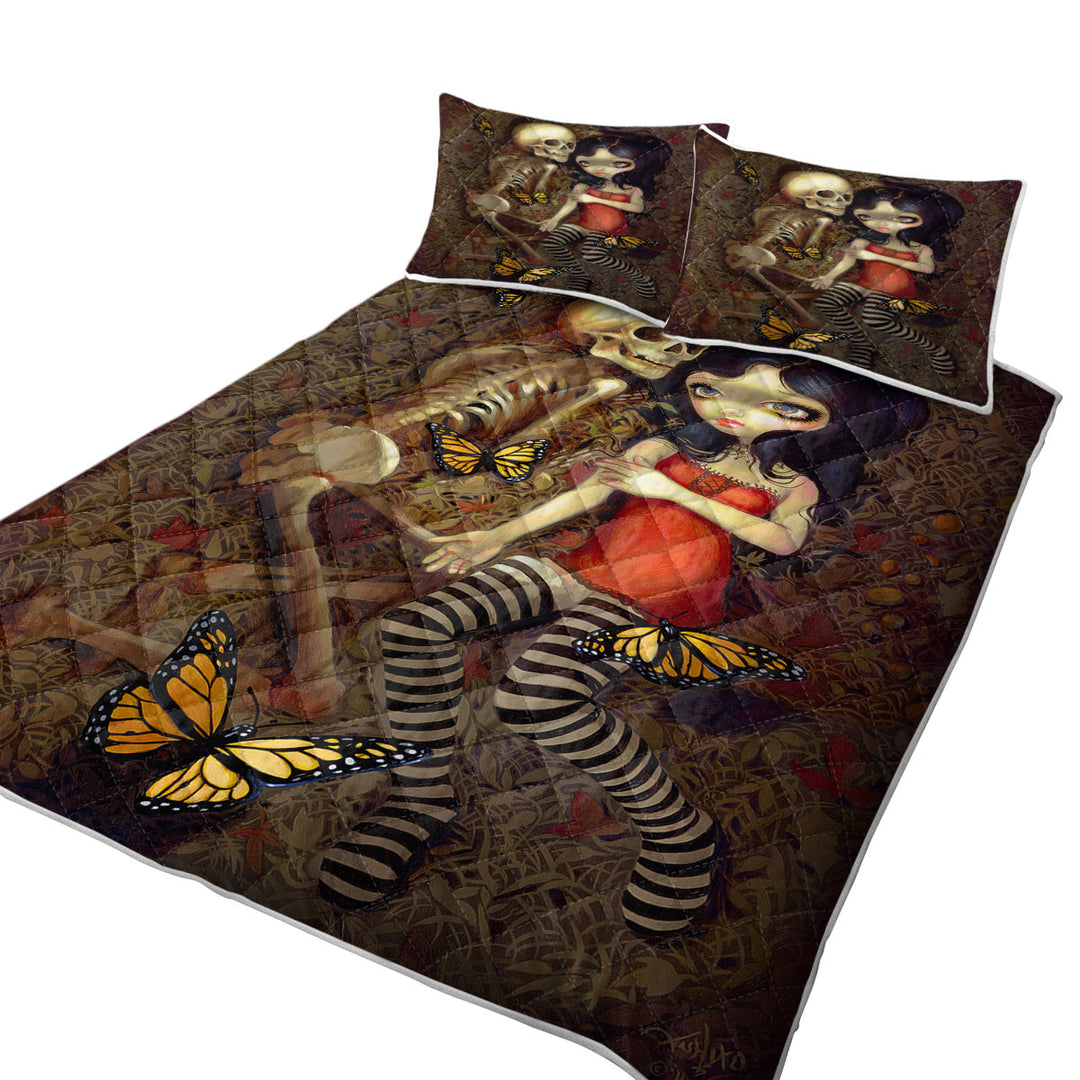 Quilts with Dark Art I_m Almost With You Girl and Skeleton