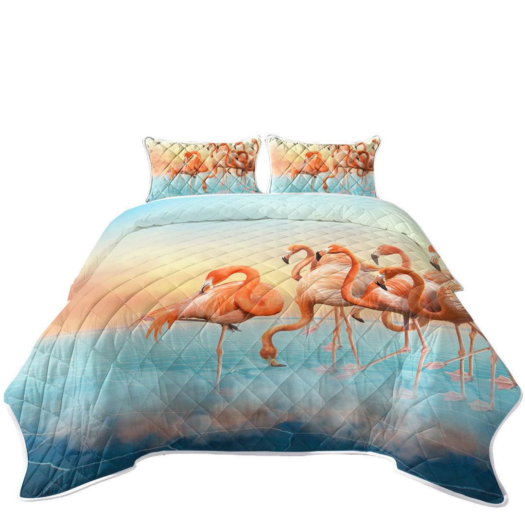 Quilts with Dry Lake Flamingos