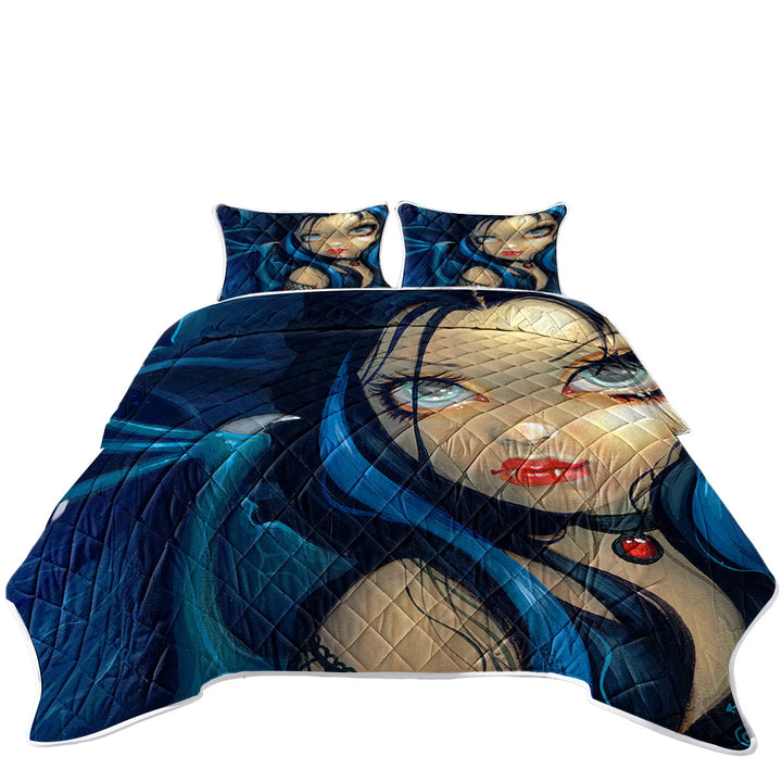 Quilts with Faces of Faery _113 Vampire Dragon Winged Girl