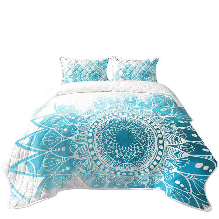 Quilts with Fading Light Blue Mandala