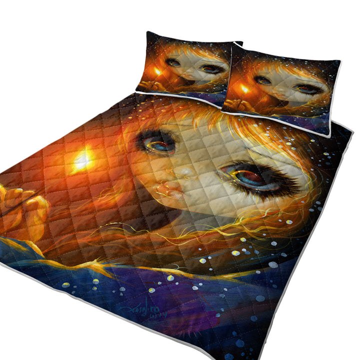 Quilts with Fairytale Gothic Art the Little Match Girl