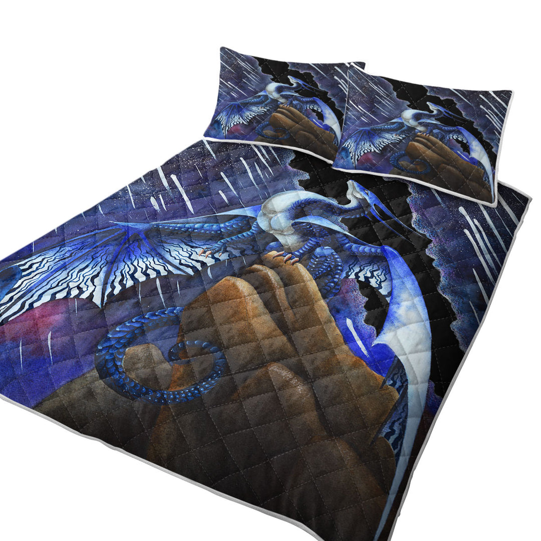 Quilts with Falling Stars Blue Purple Dragon