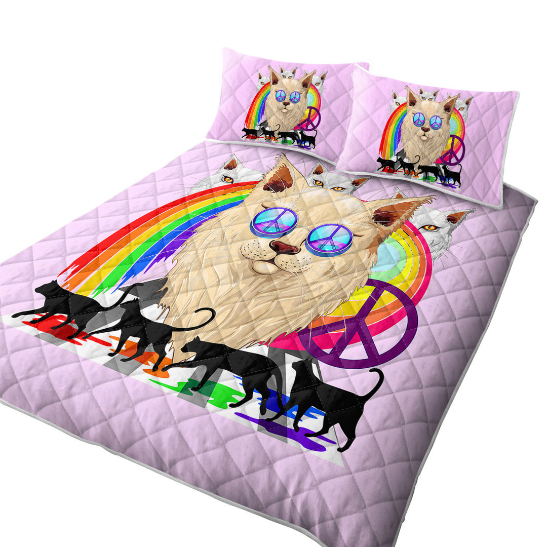 Quilts with Funny and Cool Retro Cats