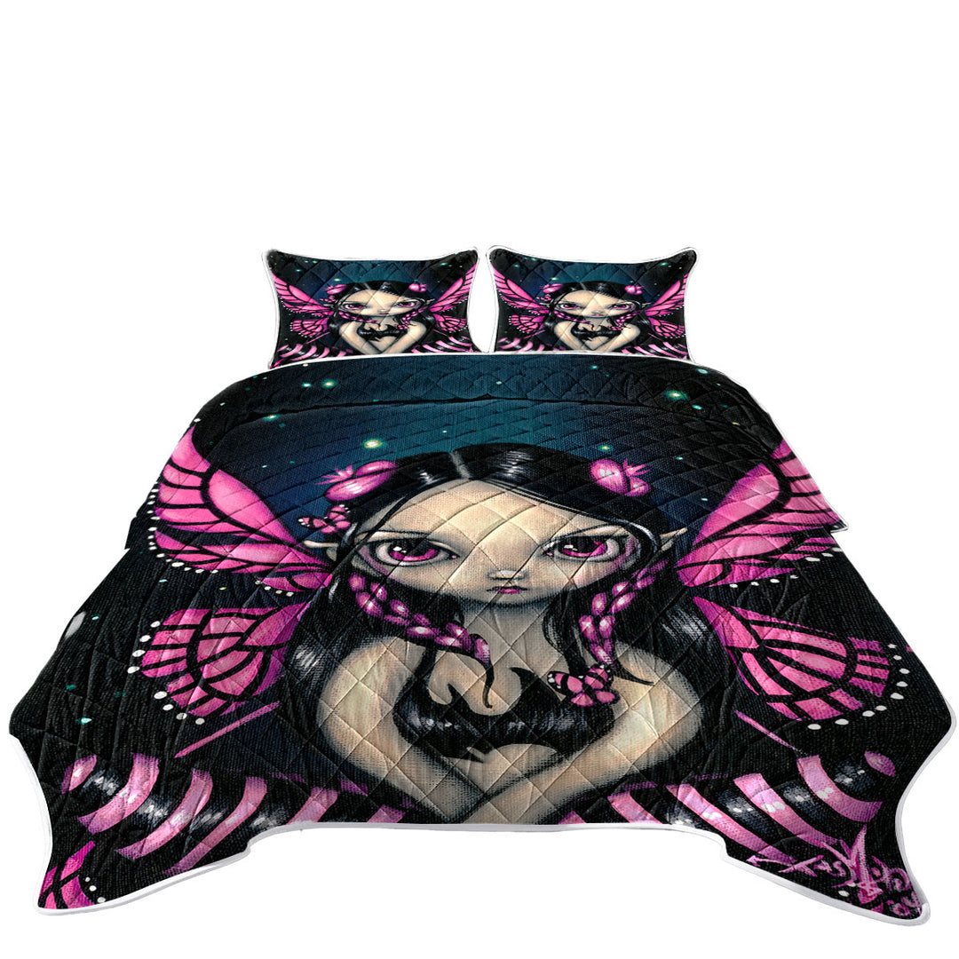 Quilts with Girls Painting Pink Butterfly Fairy