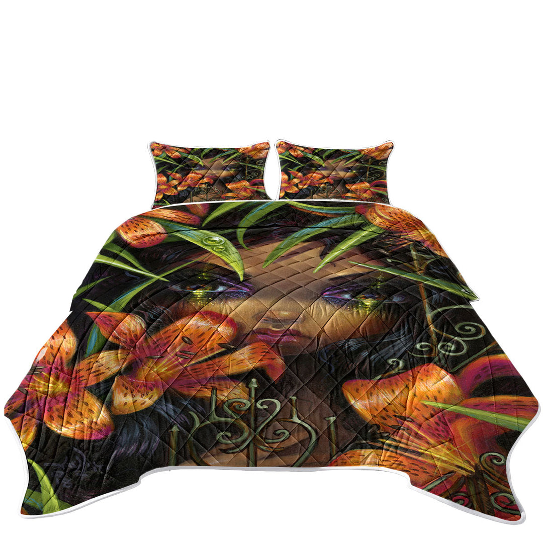 Quilts with Gothic Art the Language of Flowers Tiger Lily Girl