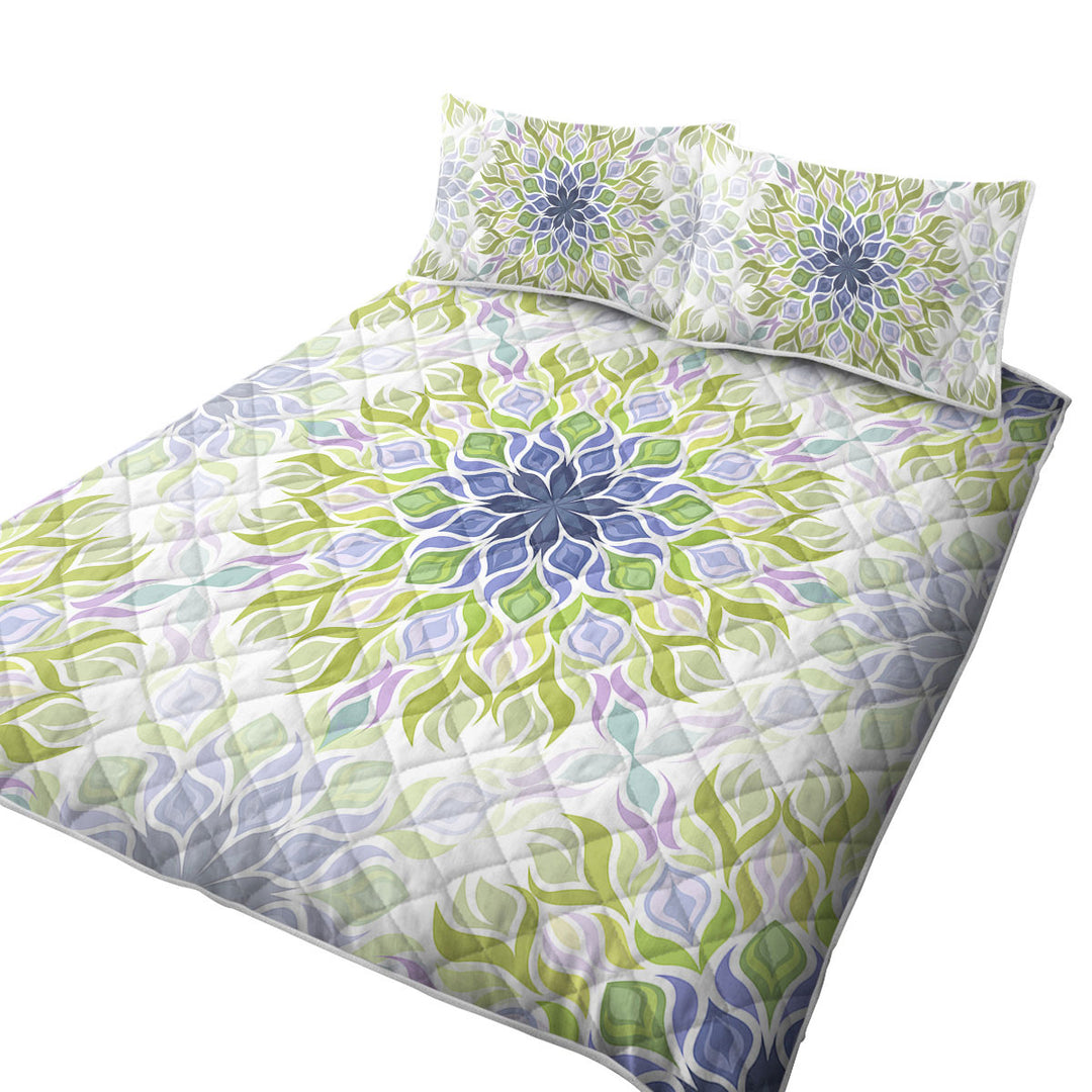 Quilts with Green Purple Relaxing Abstract