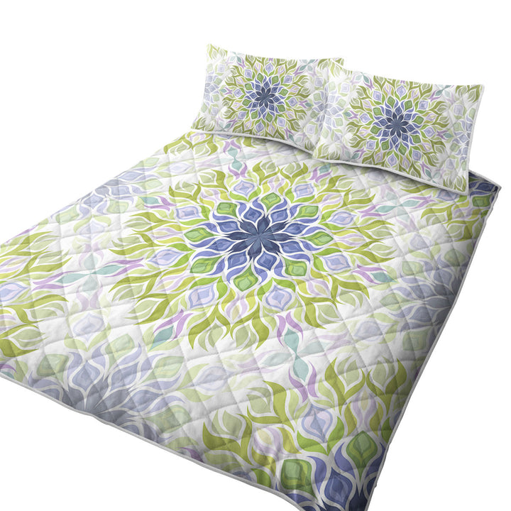 Quilts with Green Purple Relaxing Abstract