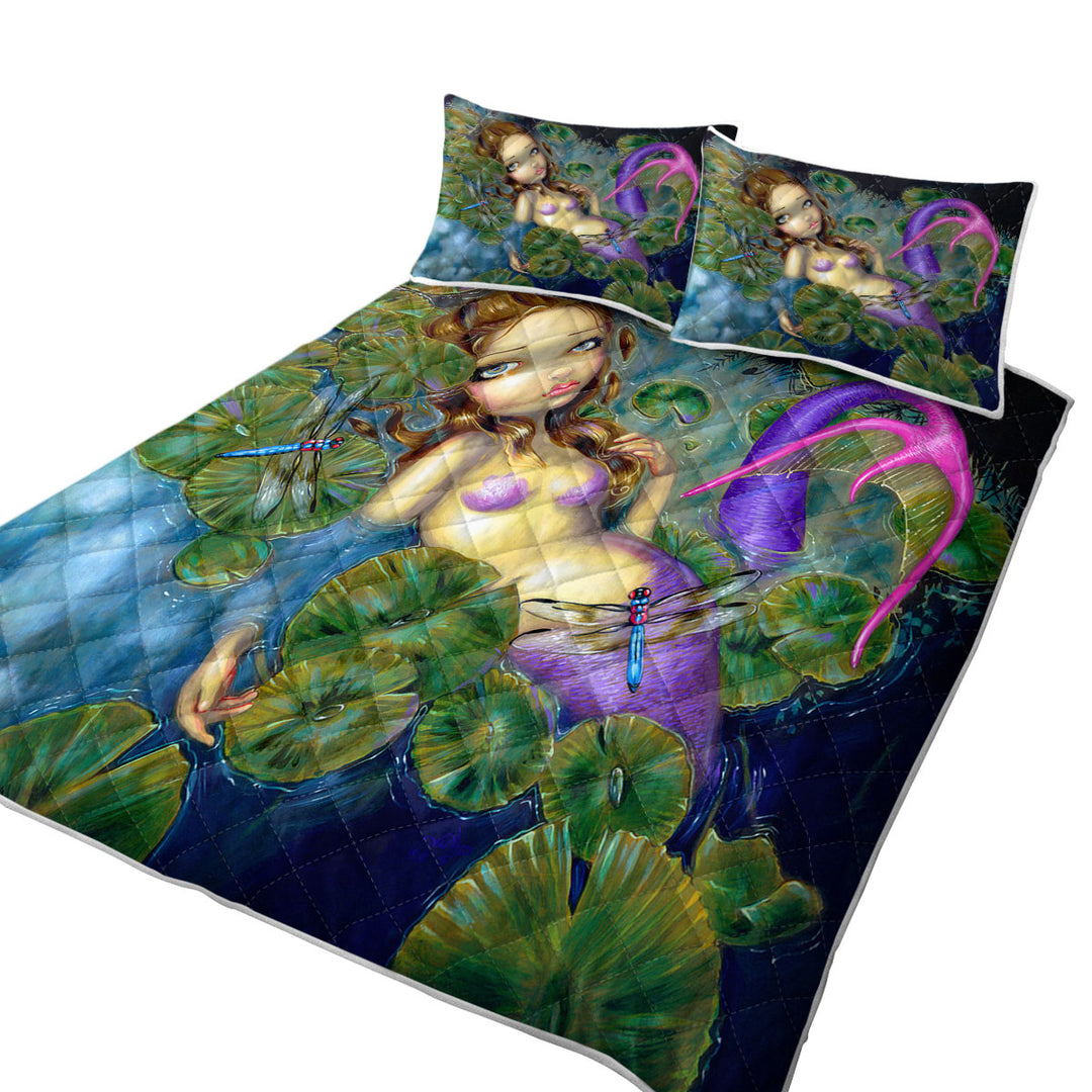 Quilts with Lily Pads Dragonflies Pond Dragonfly Mermaid