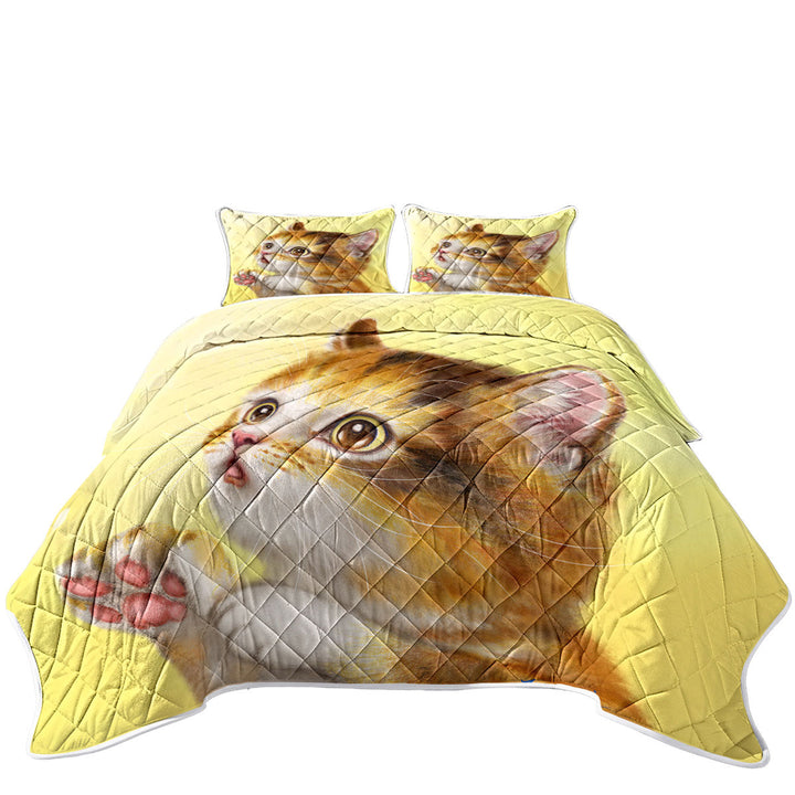 Quilts with Lovely Cats Painting Curious Kitten