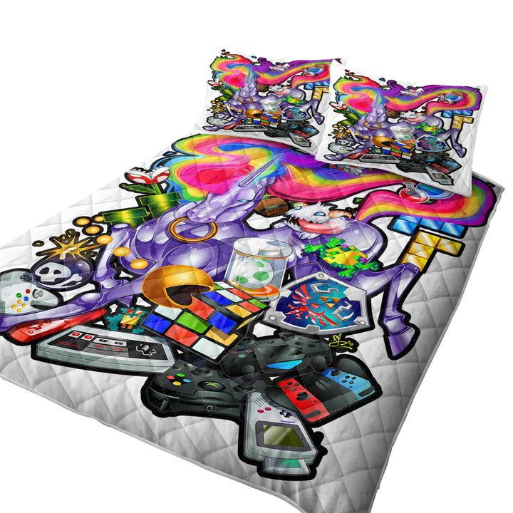 Quilts with Multi Colored Gamers Design