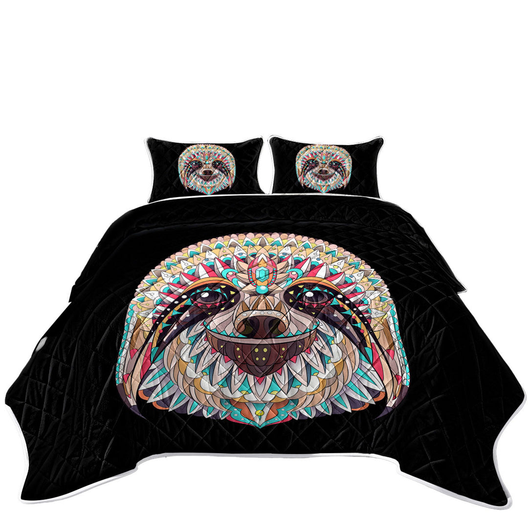 Quilts with Multi Colored Oriental Sloth