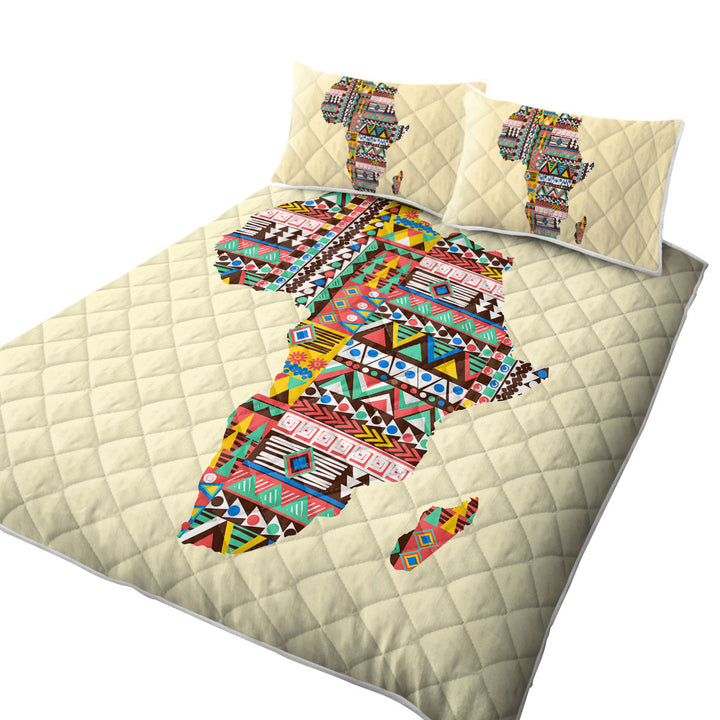 Quilts with Multi Colored Patterns on Africa Map