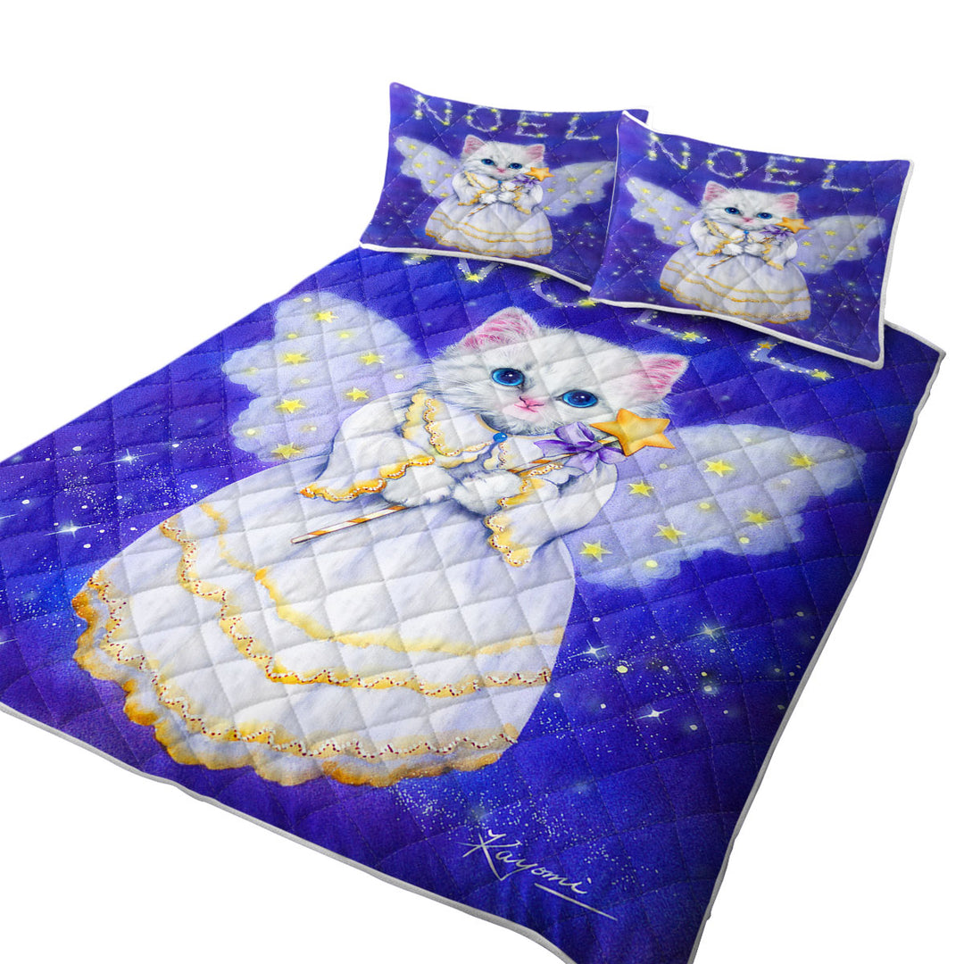 Quilts with Noel White Kitten Holiday Angel