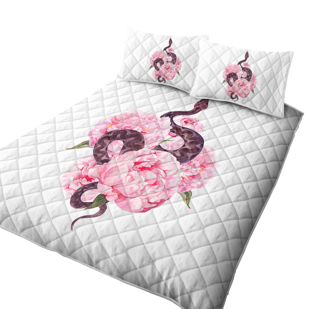 Quilts with Pink Flowers Snake