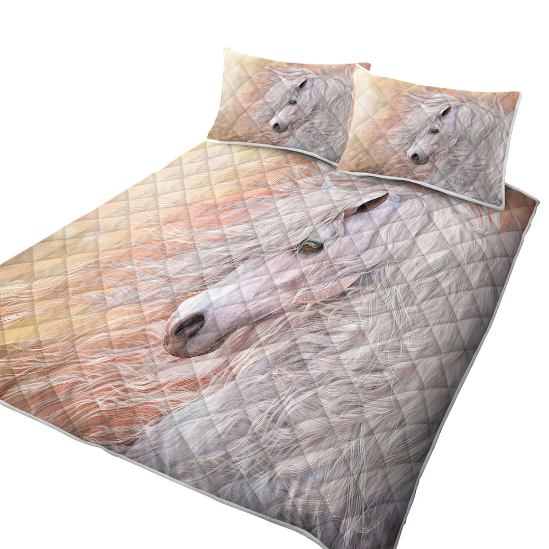 Quilts with Primavera Gorgeous White Horse