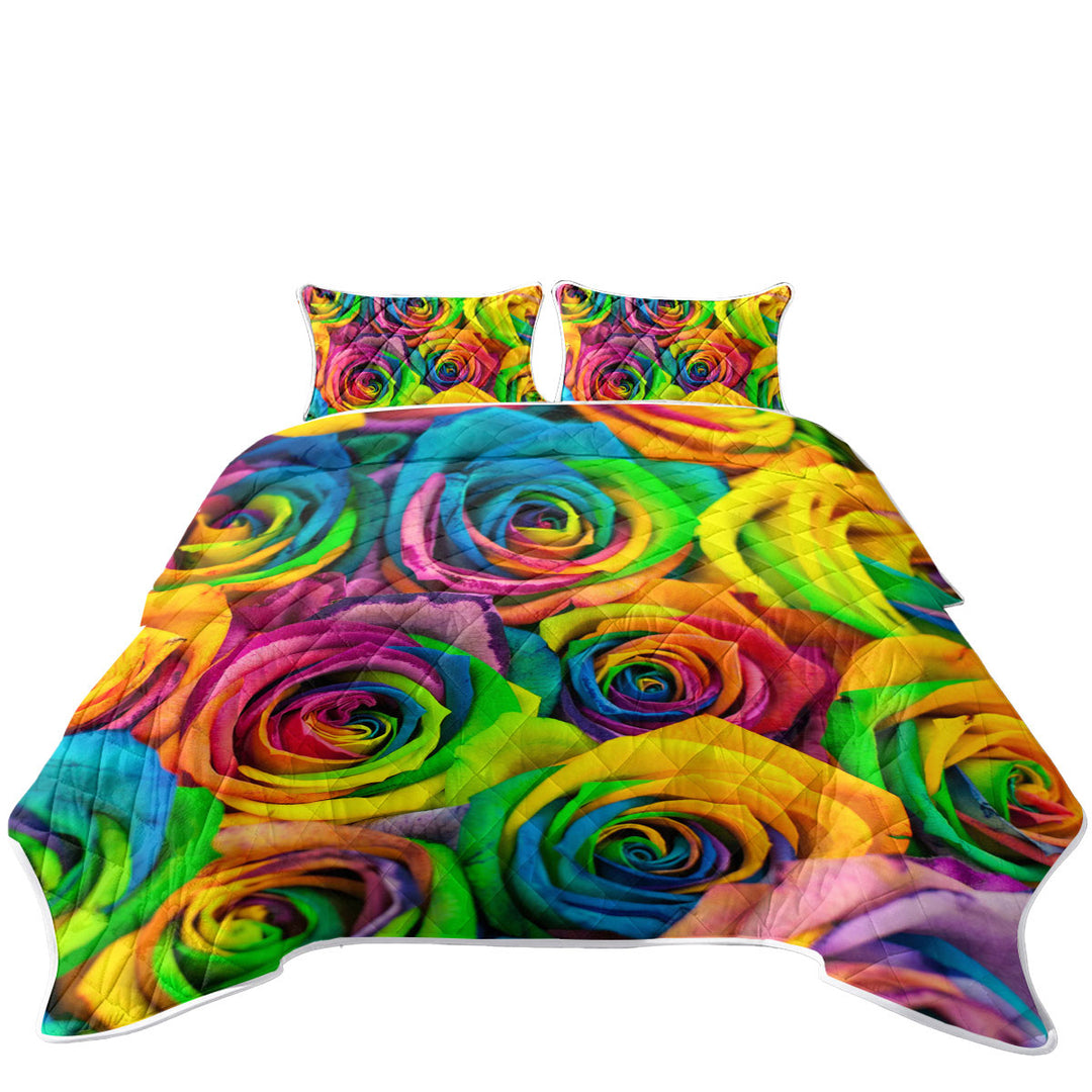 Quilts with Rainbow Roses