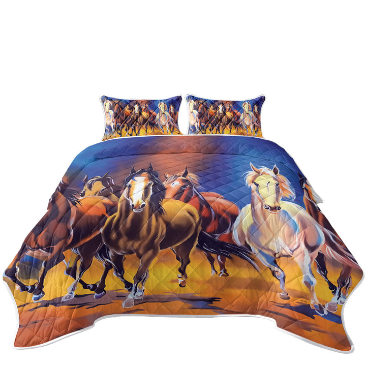 Quilts with Running Horses Art