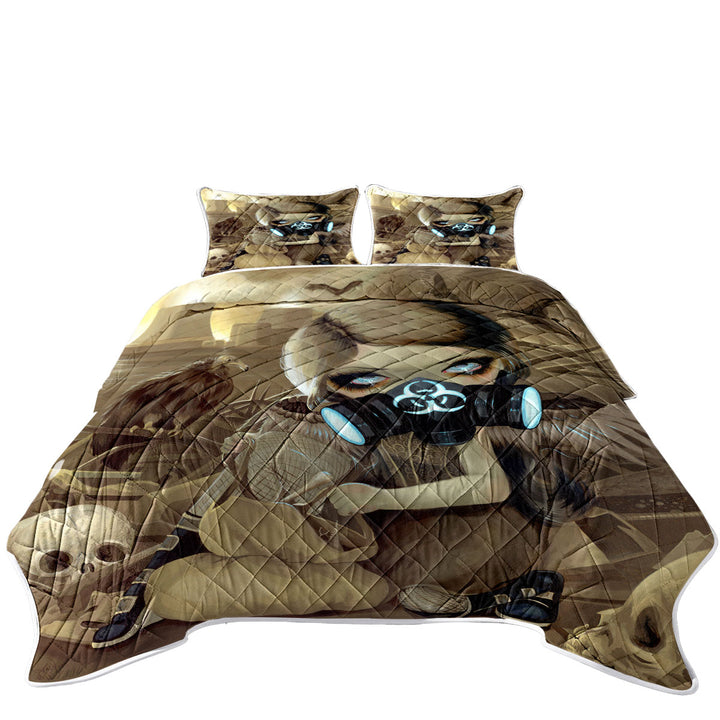 Quilts with Scavengers Cool Post Apocalyptic Scene Girl Digging
