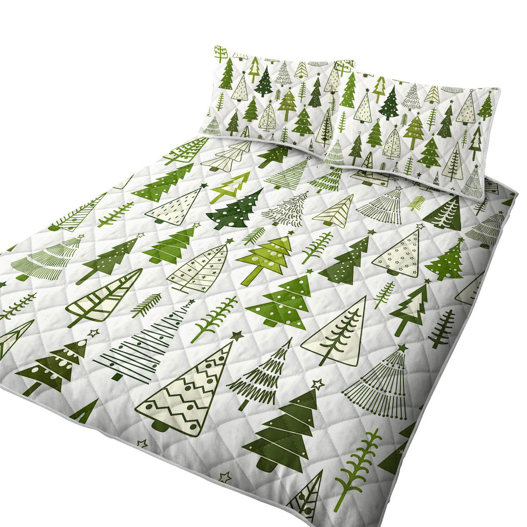 Quilts with Simple Drawing Christmas Trees