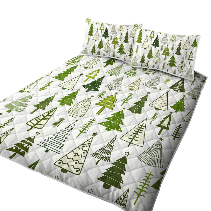 Quilts with Simple Drawing Christmas Trees