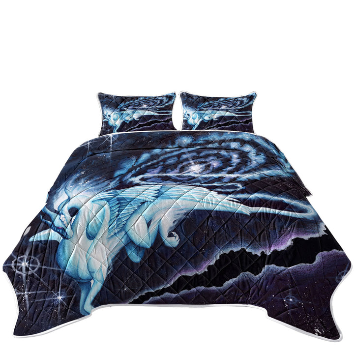 Quilts with Space Galaxy Dragon Soaring through the Cosmos