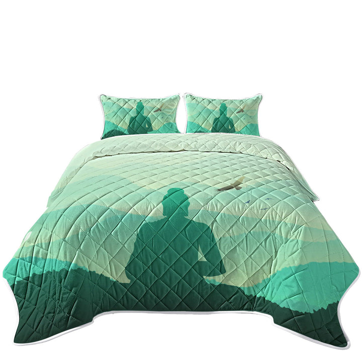 Quilts with Spiritual Buddha Statue