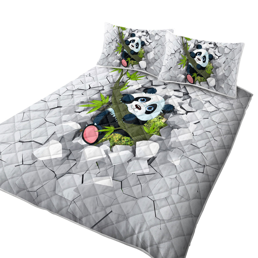 Quilts with Sweet Panda Puppy