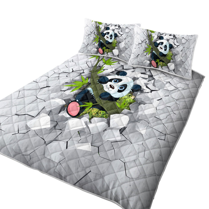 Quilts with Sweet Panda Puppy