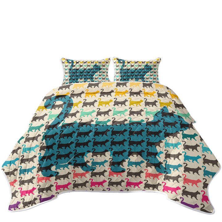 Quilts with The Cat Multi Colored Cat Pattern