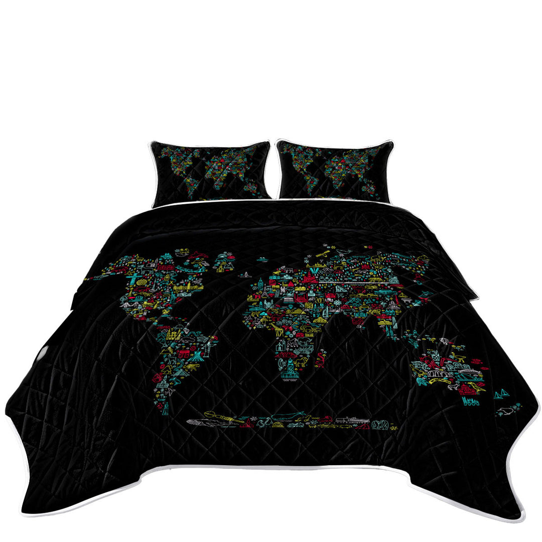 Quilts with Unique World Map