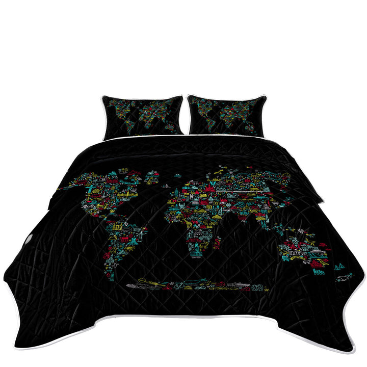 Quilts with Unique World Map