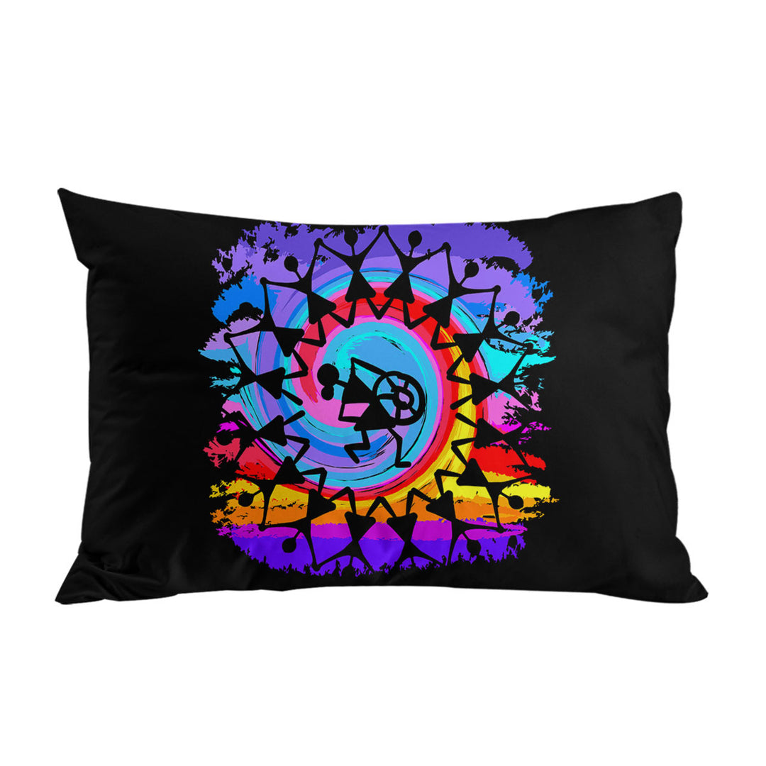 Rainbow Colored Peace Dance Pillowcases