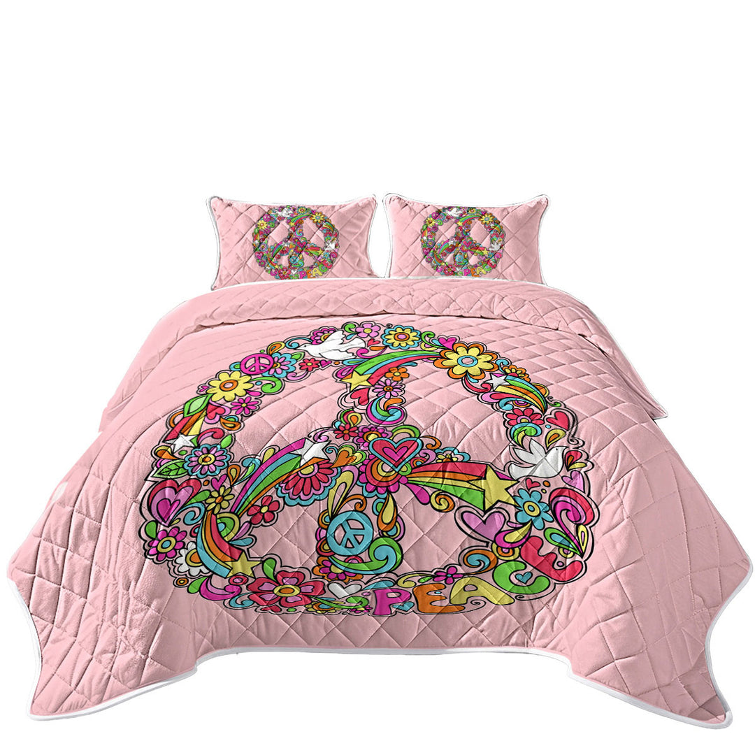 Rainbow Colors Peace Coverlets