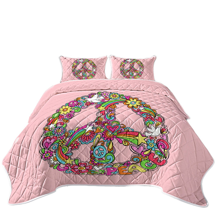 Rainbow Colors Peace Coverlets