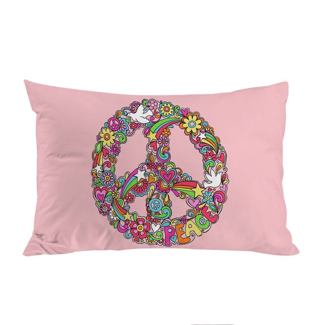 Rainbow Colors Peace Pillow Cases