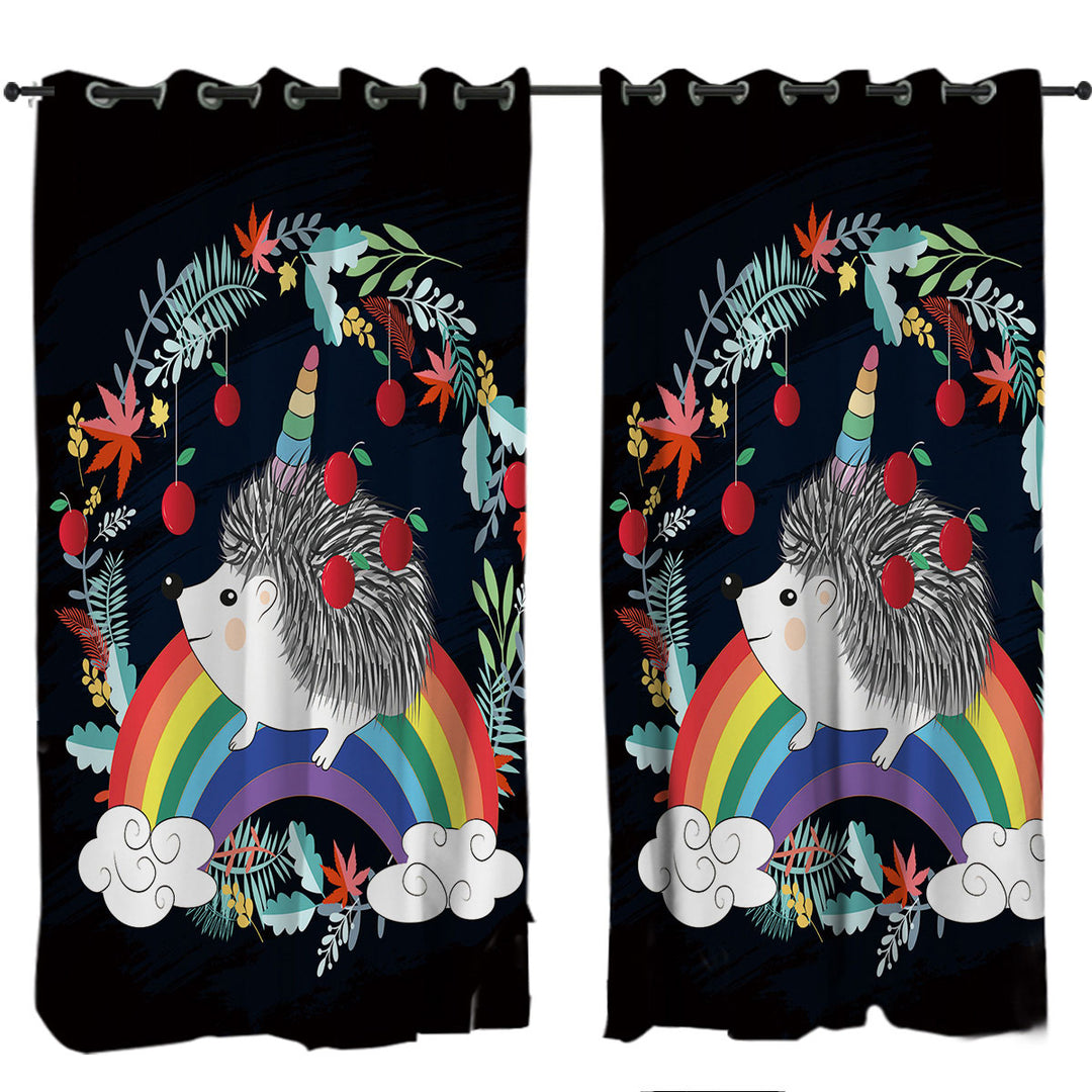 Rainbow Hedgehog Drapes