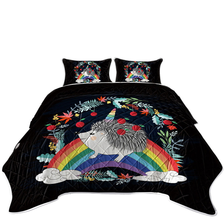 Rainbow Hedgehog Quilt