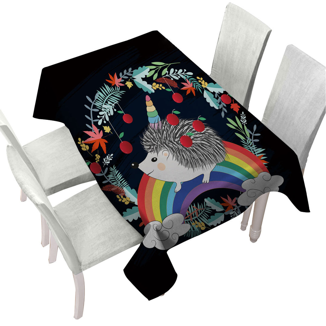 Rainbow Hedgehog Tablecloth