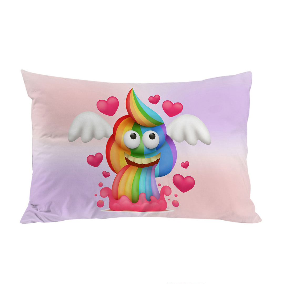 Rainbow Poo Pillow Case Covers