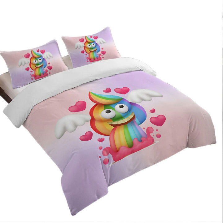 Rainbow Poo Queen Size Duvet Cover