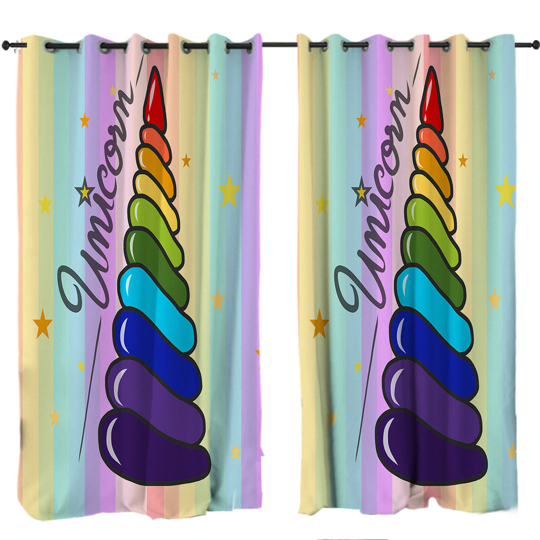 Rainbow Unicorn_s Horn Curtain
