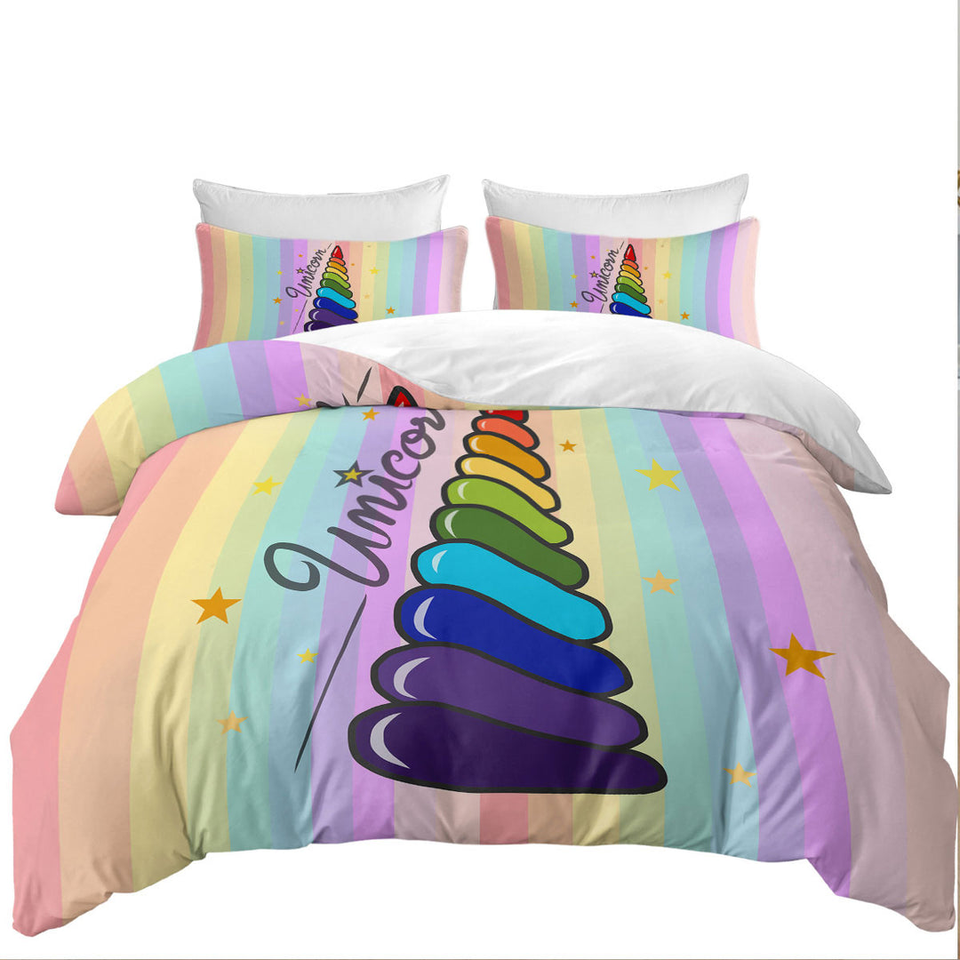 Rainbow Unicorn_s Horn Duvet Covers