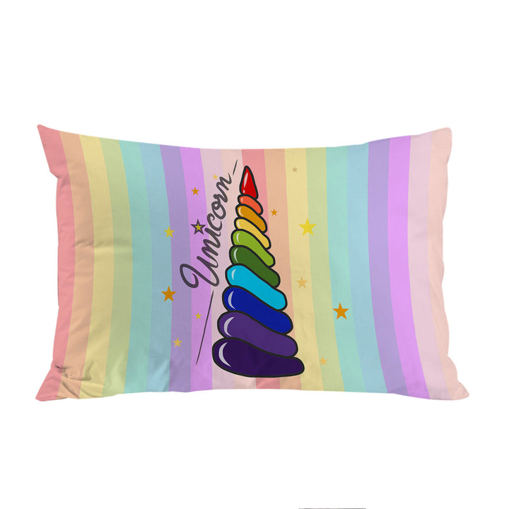 Rainbow Unicorn_s Horn Pillowcase
