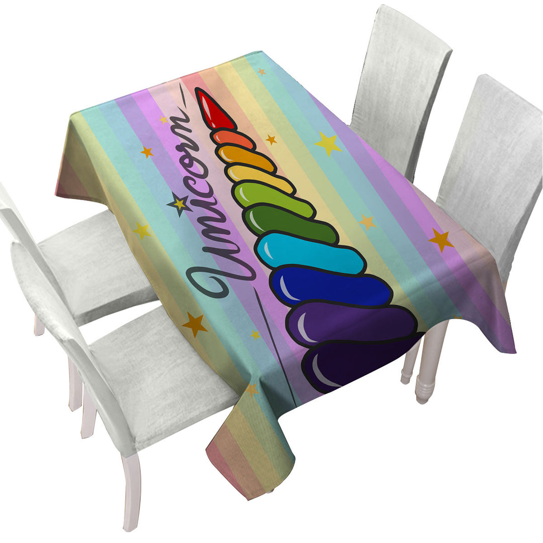 Rainbow Unicorn_s Horn Tablecloths