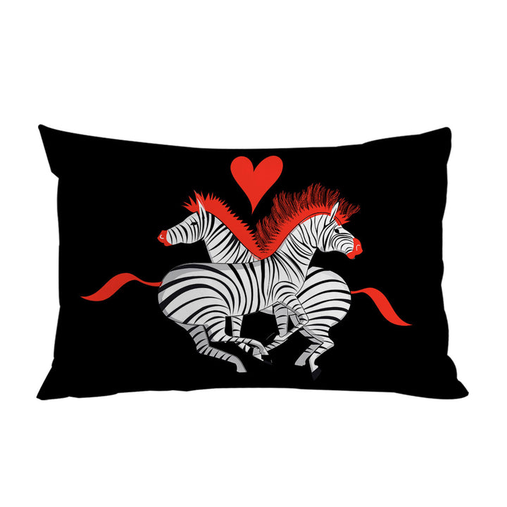 Red Haired Zebras in Love Pillow Cases