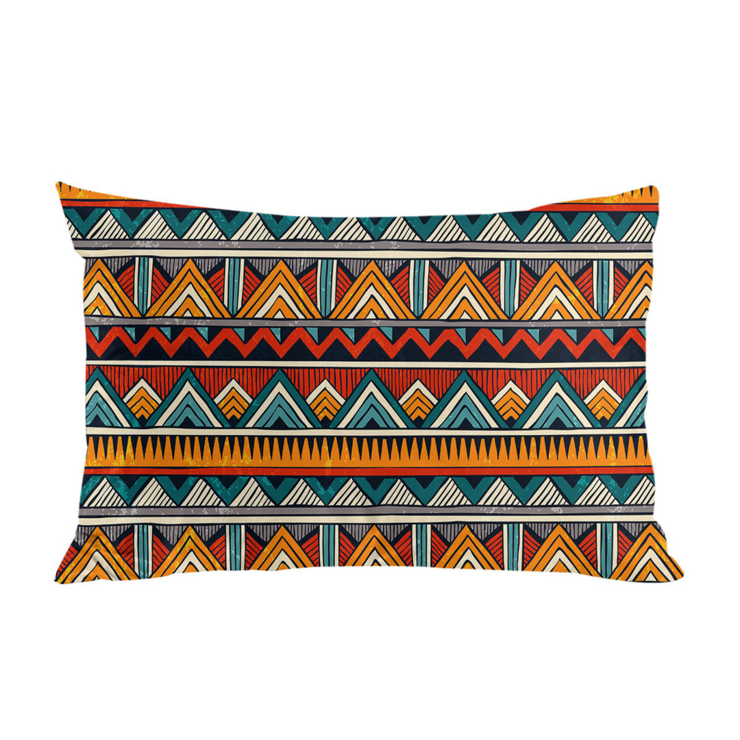 Red Orange Teal African Design Bed Covers