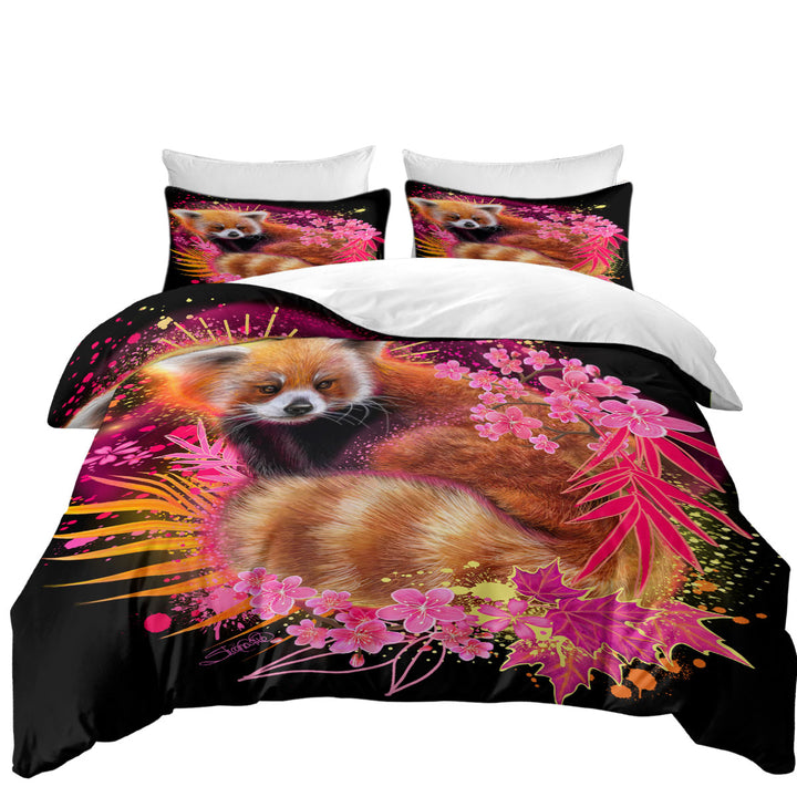Red Panda Spirit California King Duvet Cover