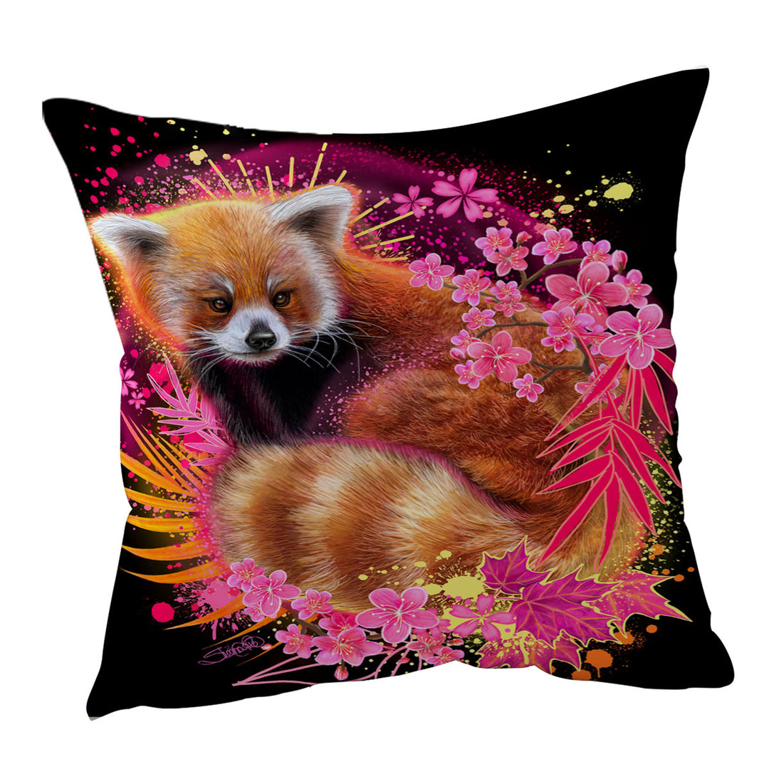 Red Panda Throw Pillows