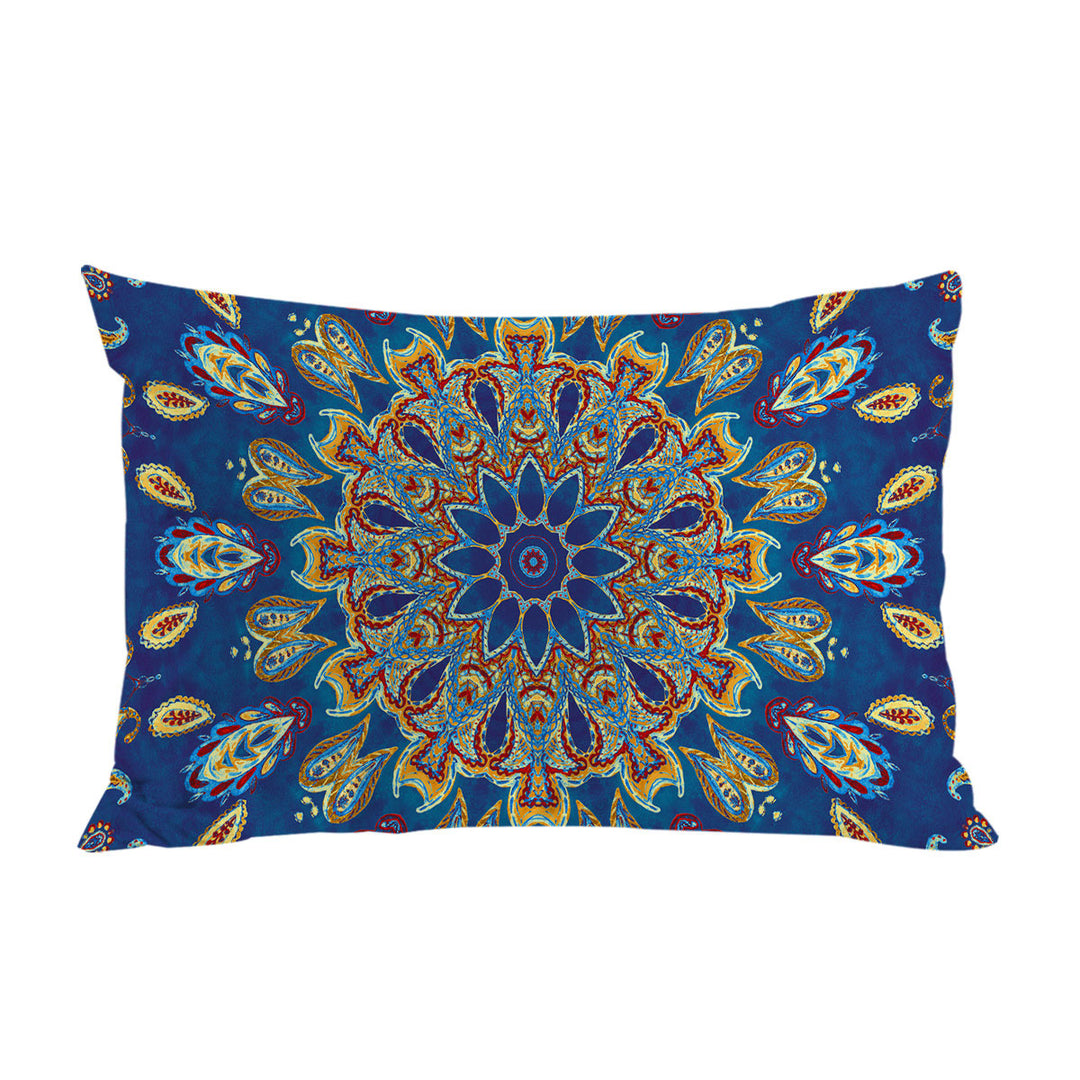 Red Yellow Blue Oriental Paisley Mandala Custom Pillow Cases